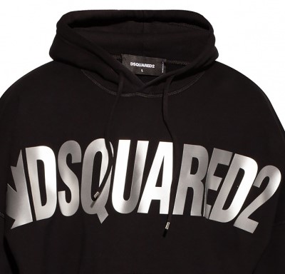 DSQUARED2 HOODIE WITH SILVER LOGO