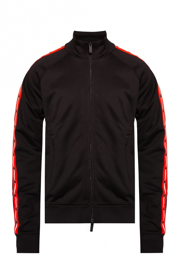 DSQUARED2 SWEATSHIRT WITH LOGO TWO-WAY ZIP