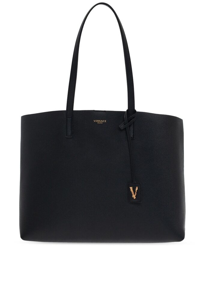 VERSACE LOGO-EMBOSSED SHOPPER BAG