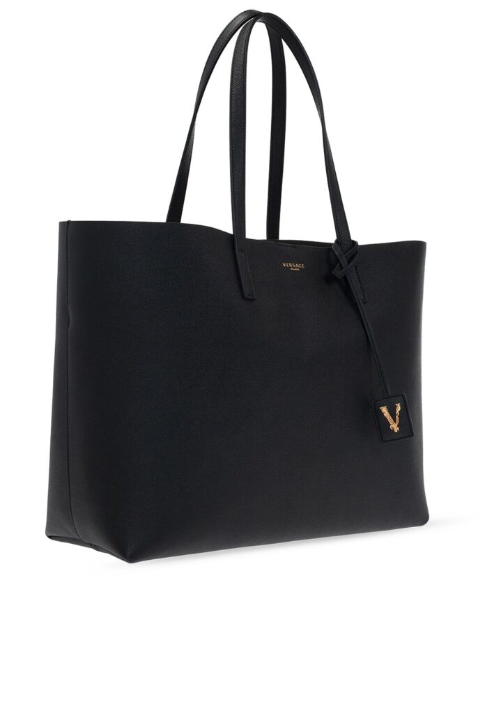 VERSACE LOGO-EMBOSSED SHOPPER BAG