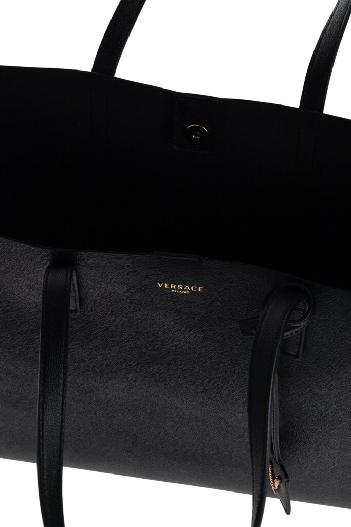 VERSACE LOGO-EMBOSSED SHOPPER BAG