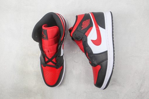 Jordan 1 Mid White Black Red