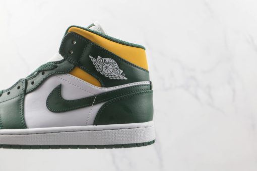 NIKE Air Jordan AJ1 Mid White green yellow