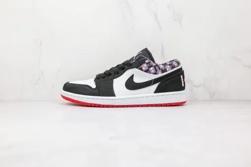 NIKE AJ1 Air Jordan 1 low Black and white lattice