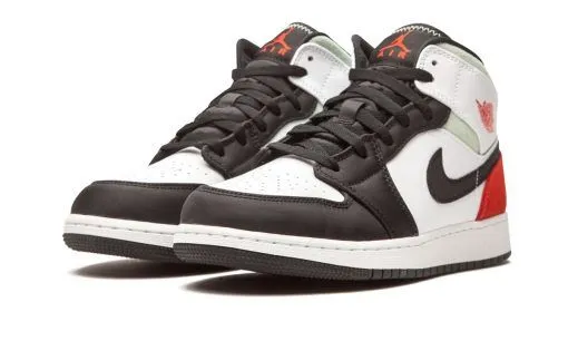NIKE AIR JORDAN 1 MID WHITE RED SPRUCE