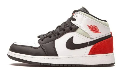 NIKE AIR JORDAN 1 MID WHITE RED SPRUCE