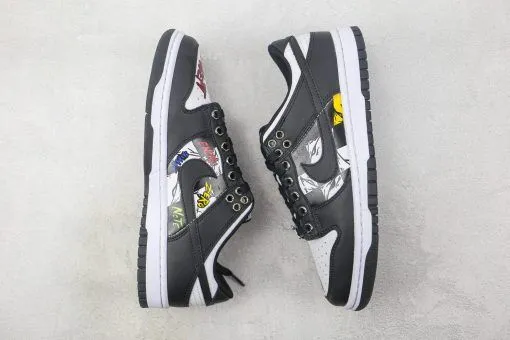 Nike Dunk Low Black Croxin grid graffiti