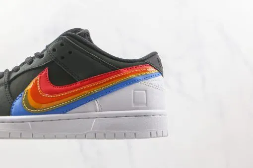 NIKE SB Dunk Low black and white rainbow print