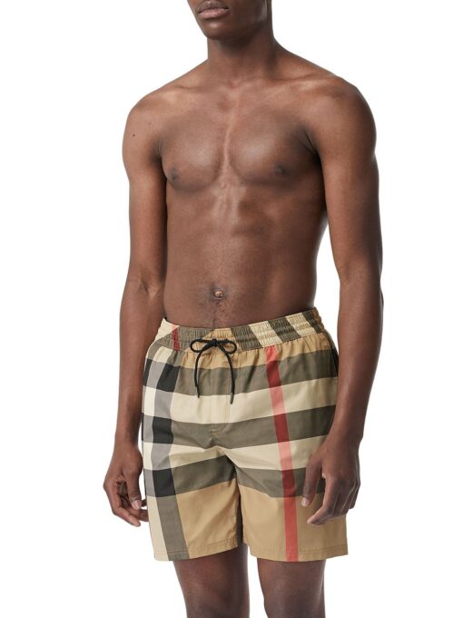 BB checked drawstring swim shorts