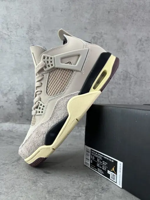 Maniere x Air Jordan 4 Fossil Stone