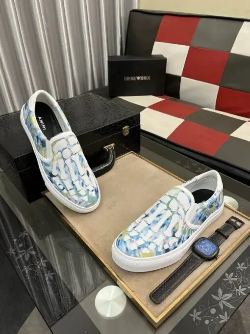 Amiri Multicolor Tie Dye Bones Slip Sneaker