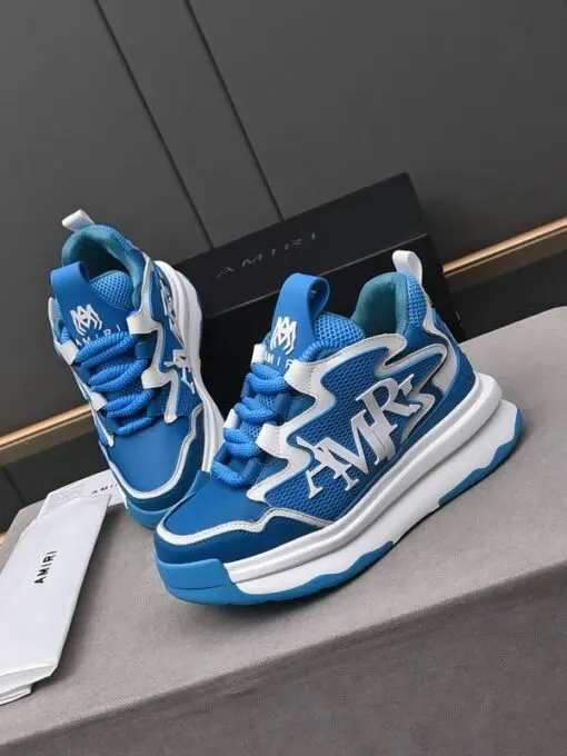 AMIRI Skel High Top Sneakers Blue & White