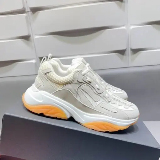 Amiri Mixed White Orange Bone Runner Sneaker
