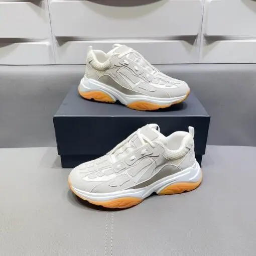 Amiri Mixed White Orange Bone Runner Sneaker