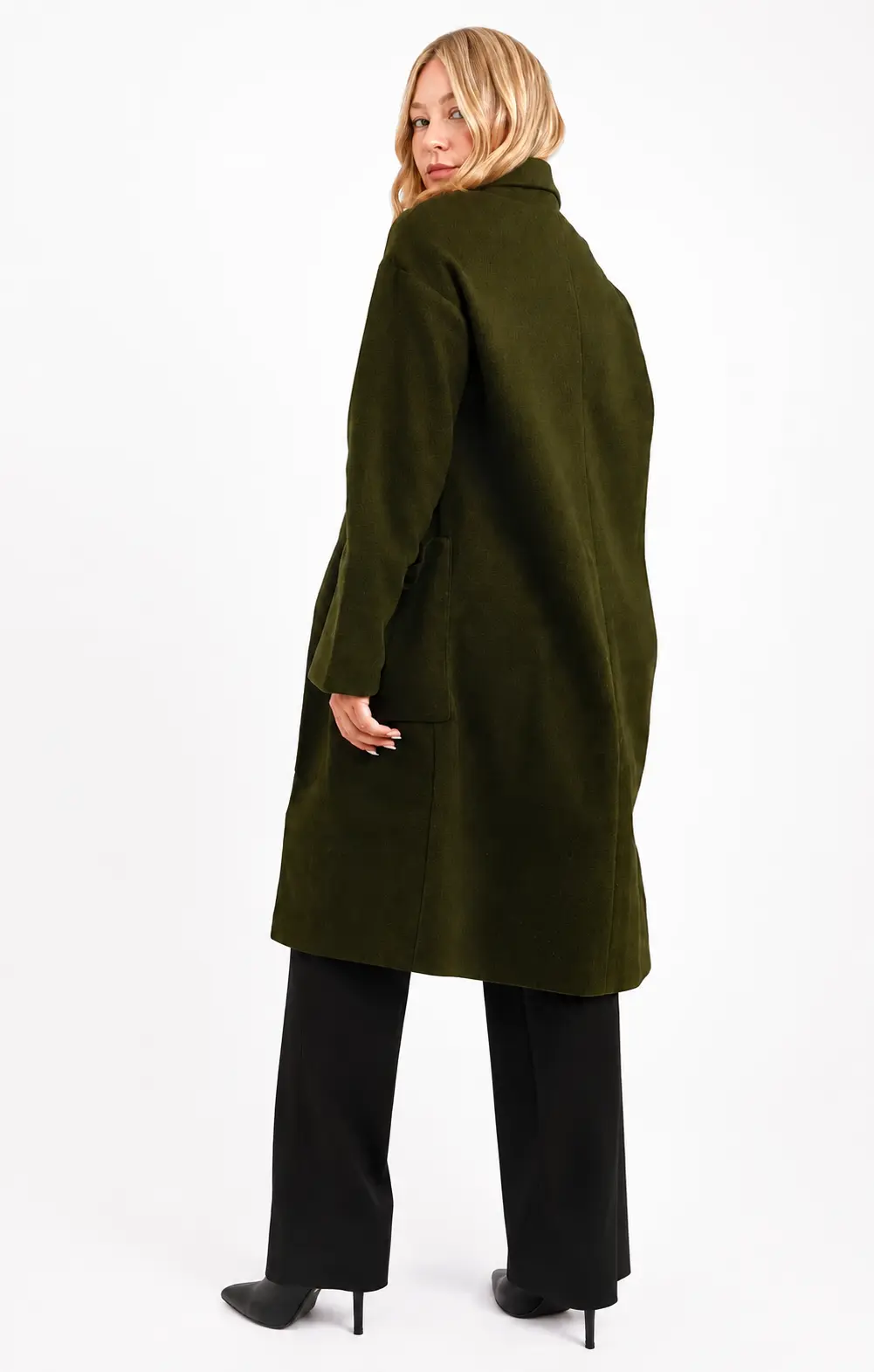 Topshop Chuck On Coat In Khaki — view 2