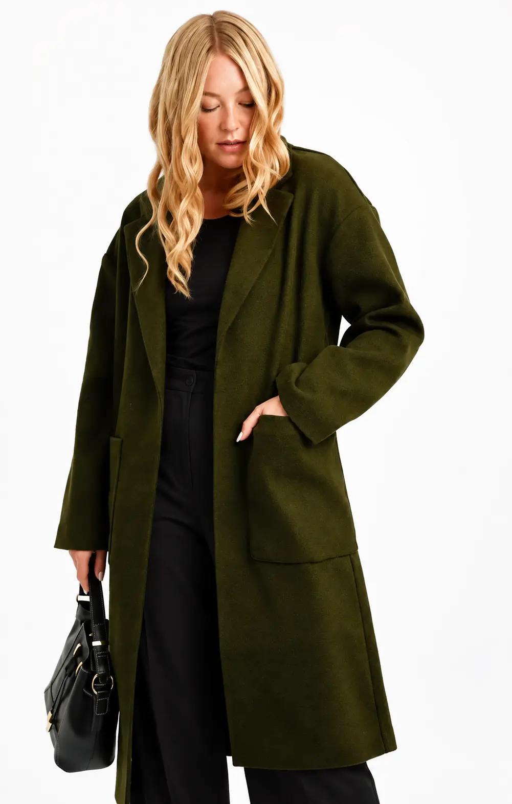 Topshop Chuck On Coat In Khaki — view 4