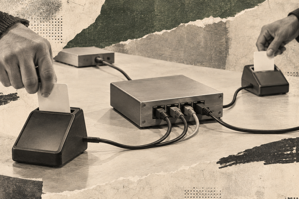 Generated editorial illustration for: HIFI raises $37M to connect stablecoins with bank and card payments