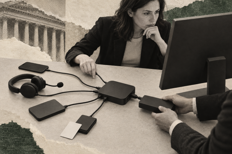 Generated editorial illustration for: MyComplianceOffice gets $100M-plus in private credit for compliance software