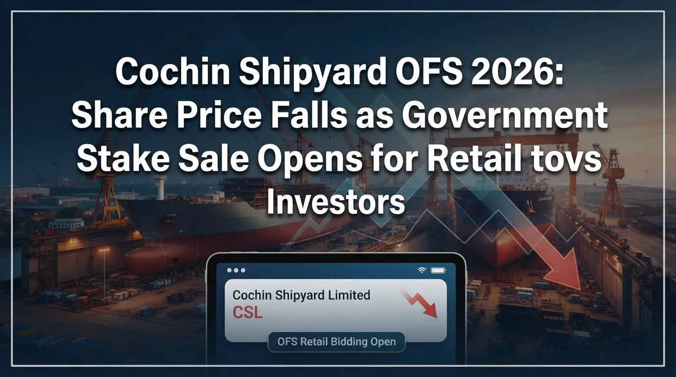 Cochin Shipyard OFS 2026: Share Price Falls as Government Stake Sale Opens for Retail Investors