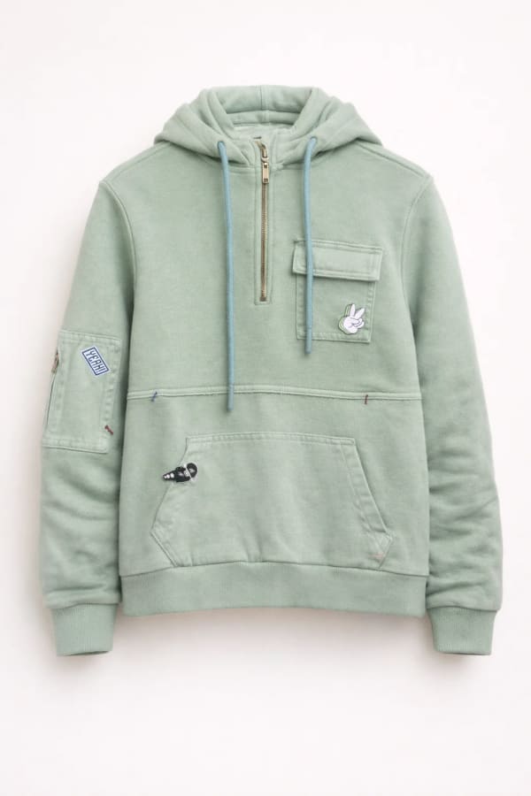 Sweat à Capuche Enfant Style Casual – Vert Sauge