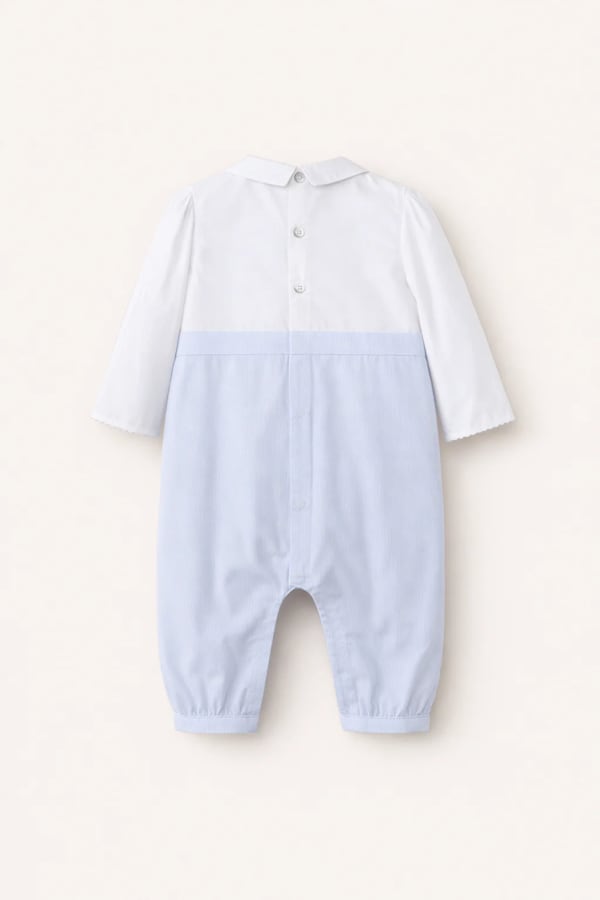 Barboteuse Élégance Bleu Ciel – Bébé Garçon