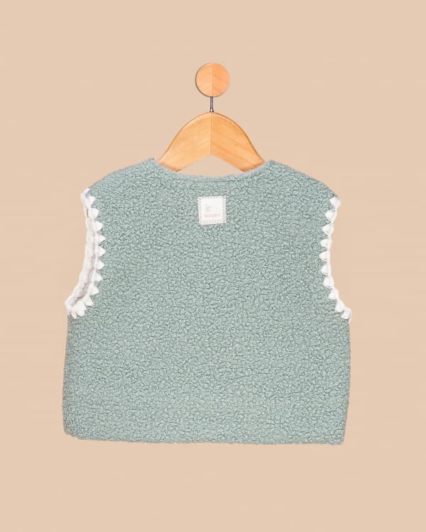 Gilet bébé sans manches en tissu bouclette