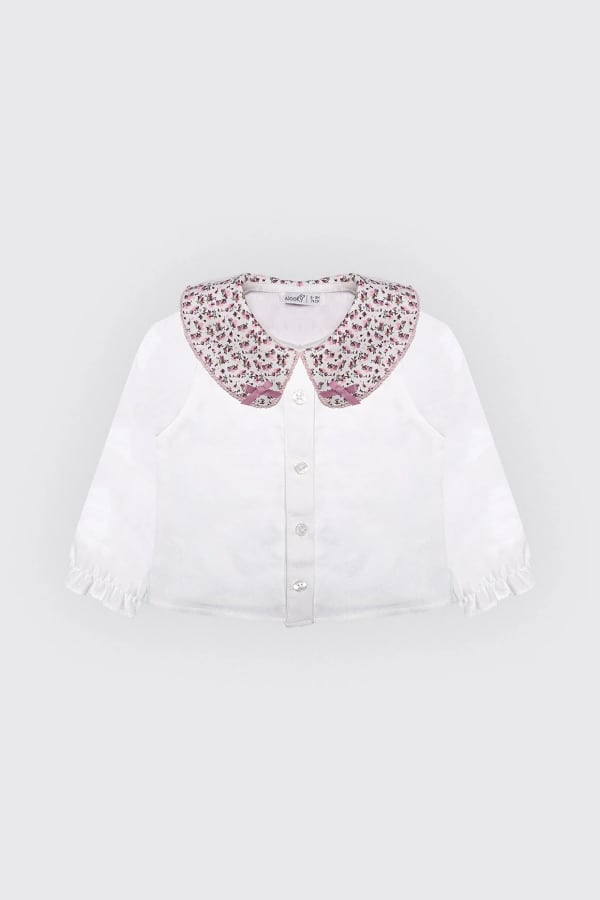 Chemise bébé fille avec col large