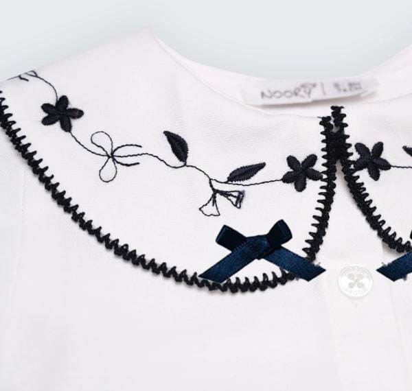 Chemise bébé fille avec col large