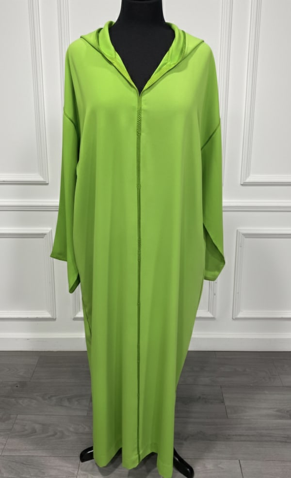 Djellaba crêpe vert lime – berchman