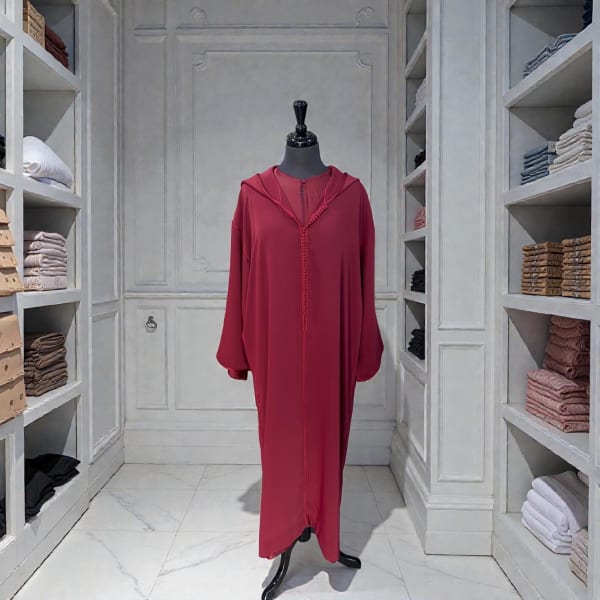 Djellaba 2 pièces bordeaux – 39ad + kmiss randa
