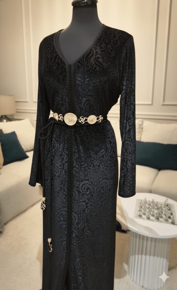 Caftan 2 pièces noir – pièce unique