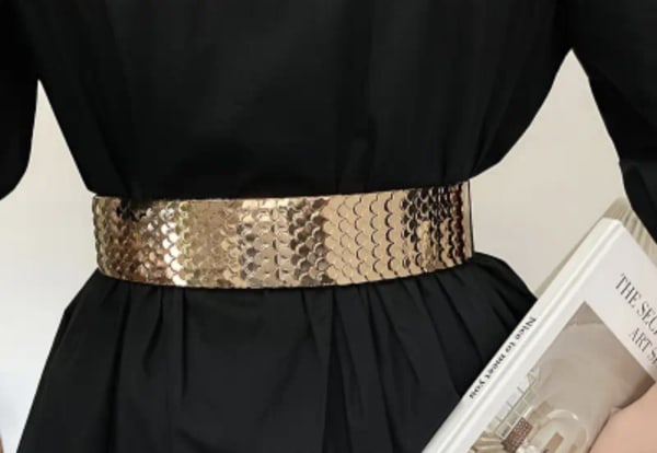 Ceinture noir/doré élastique