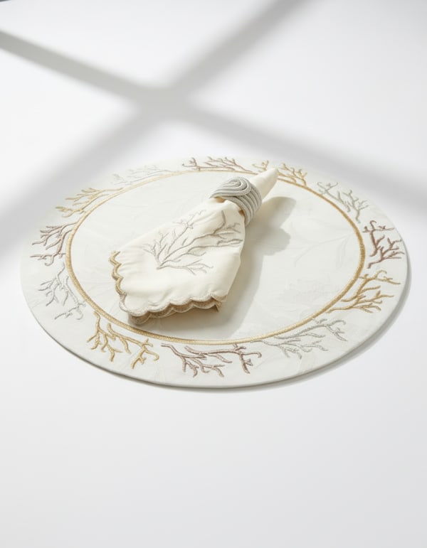 Sets de table rond brodés - Collection Yasmina