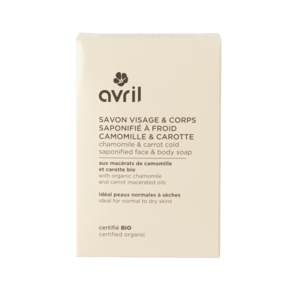 Savon à froid visage & corps camomille & carotte 100 g certifié bio