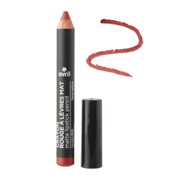 Crayon rouge à lèvres mat Terre battue certifié bio