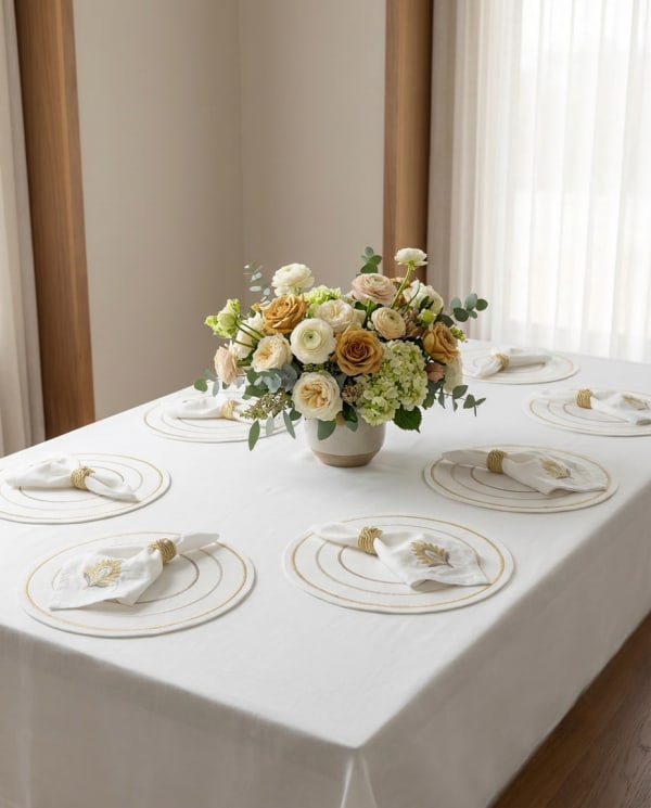 Sets de table rond brodés - Collection Love
