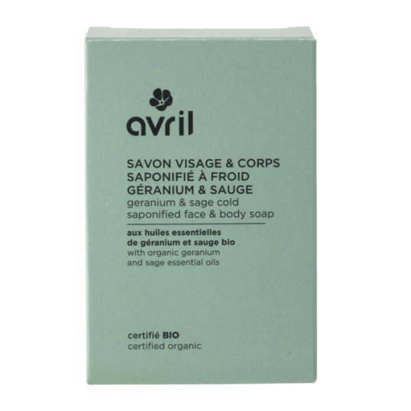 Savon à froid visage & corps géranium & sauge 100 g certifié bio