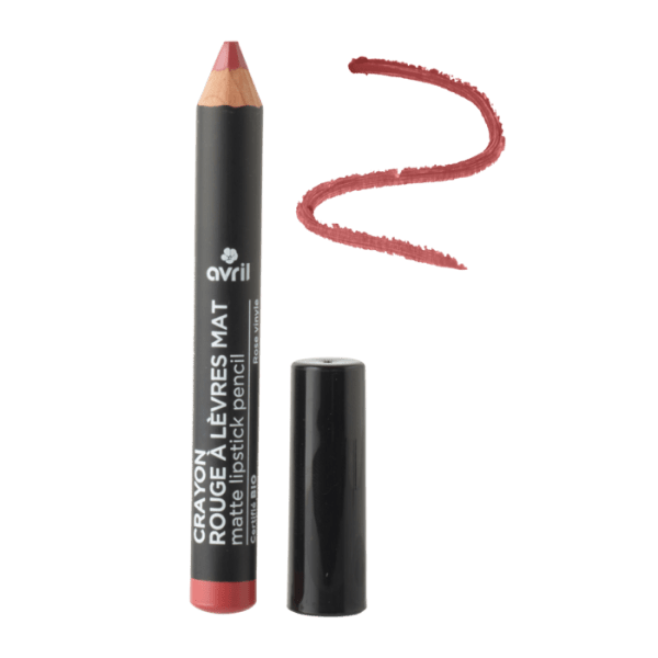Crayon rouge à lèvres mat Rose vinyle certifié bio