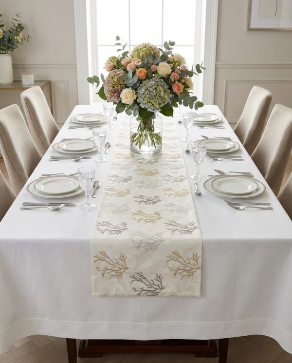 Chemin de table brodé - Collection Yasmina