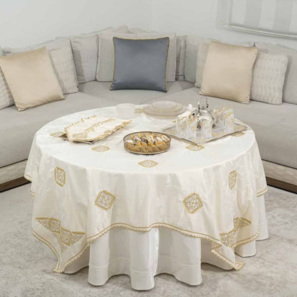 Nappe brodée carrée - Collection Seboula