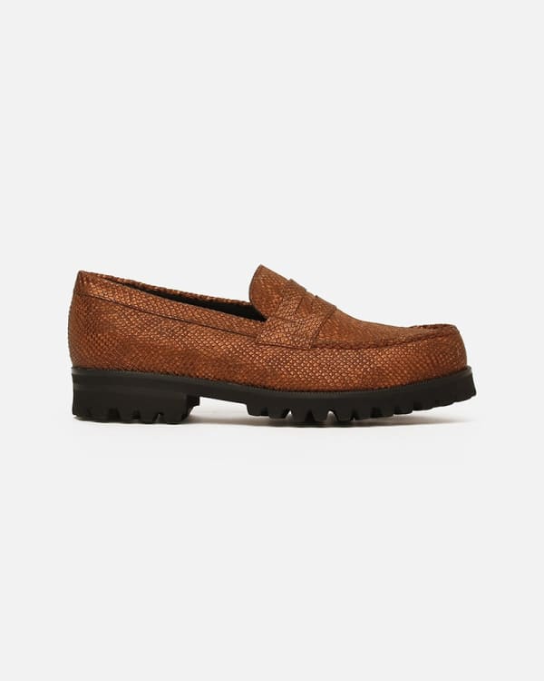 Loafers West Tabac imprimé Serpent