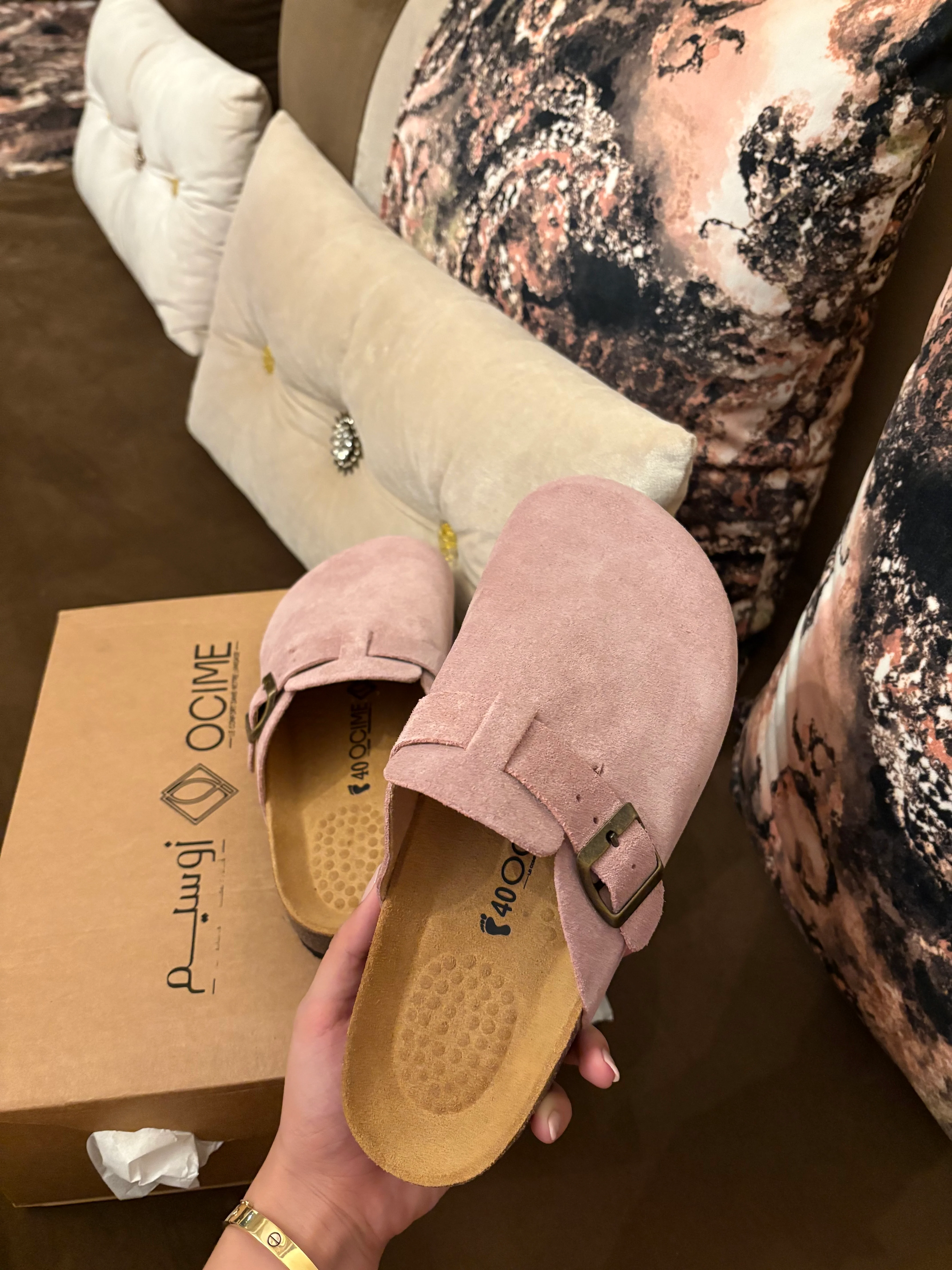 Sabot daim rose bébé