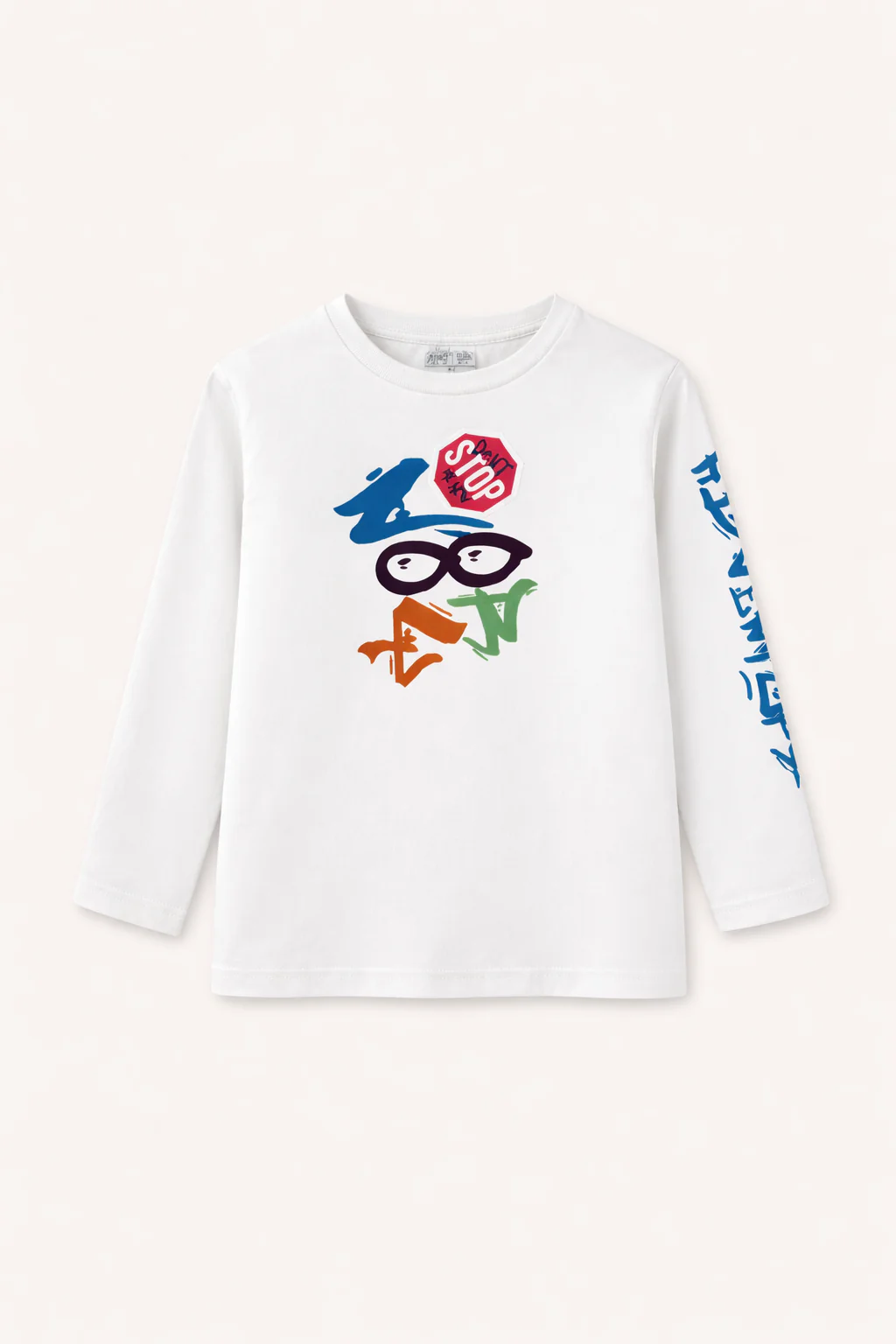 T-shirt manches longues enfant – Imprimé graphique coloré