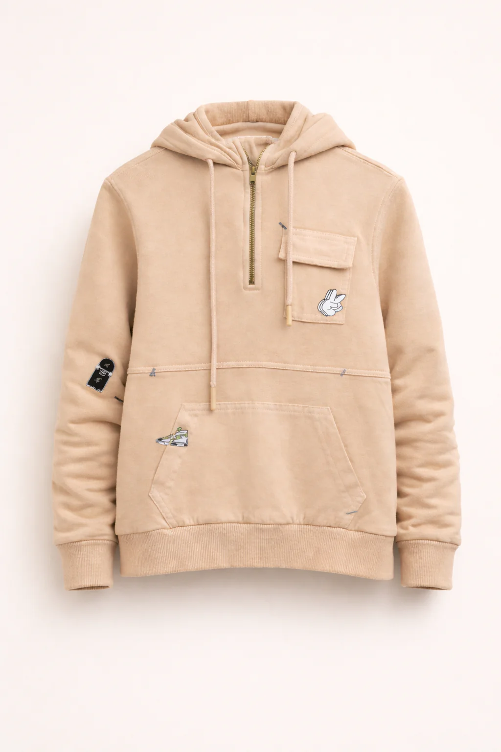 Sweat à Capuche Enfant Style Casual – Beige