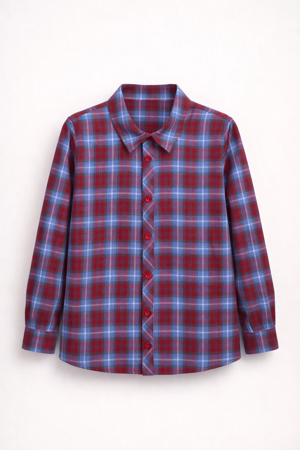 Chemise Garçon Carreaux Rouge & Bleu – Style Classique Moderne
