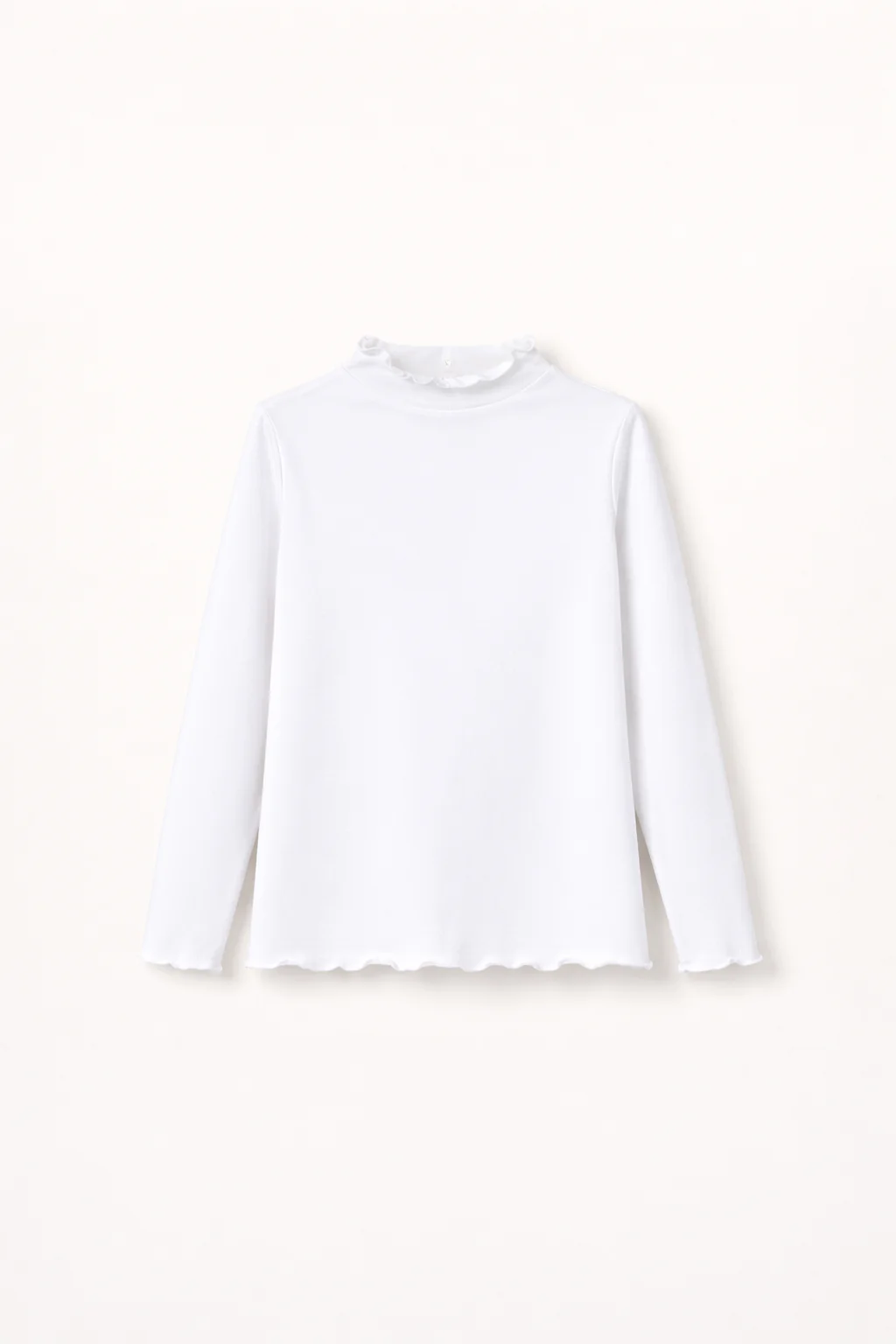 T-Shirt Fille Blanc Manches Longues – Basique Chic