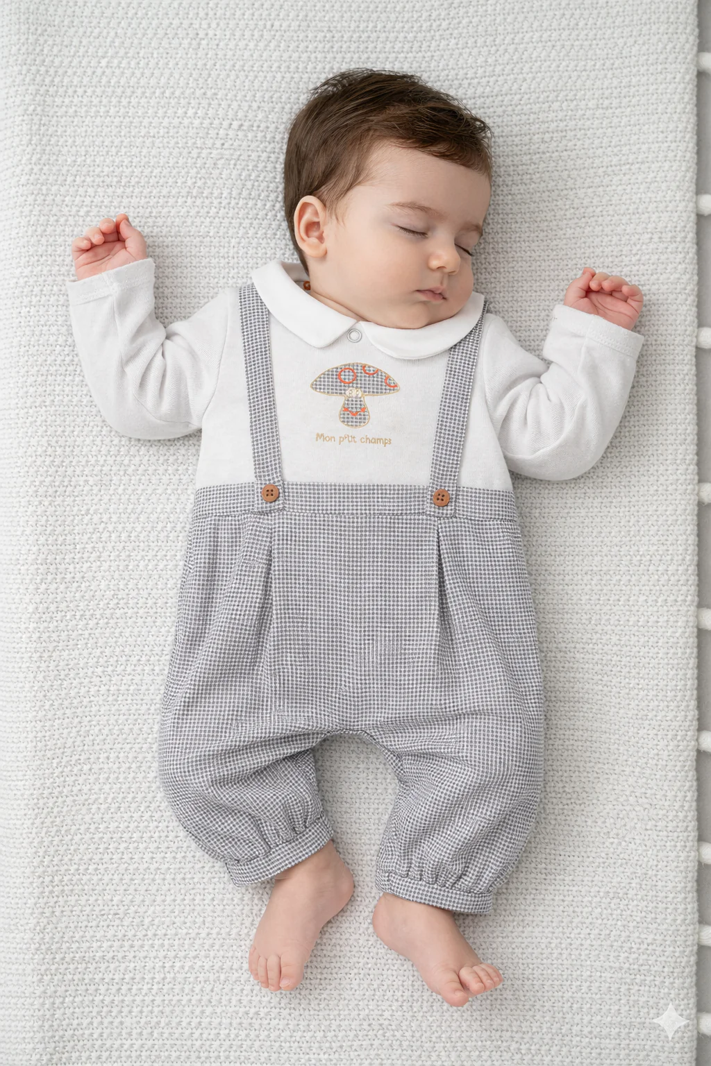 Ensemble bébé effet salopette à carreaux – Collection Automne