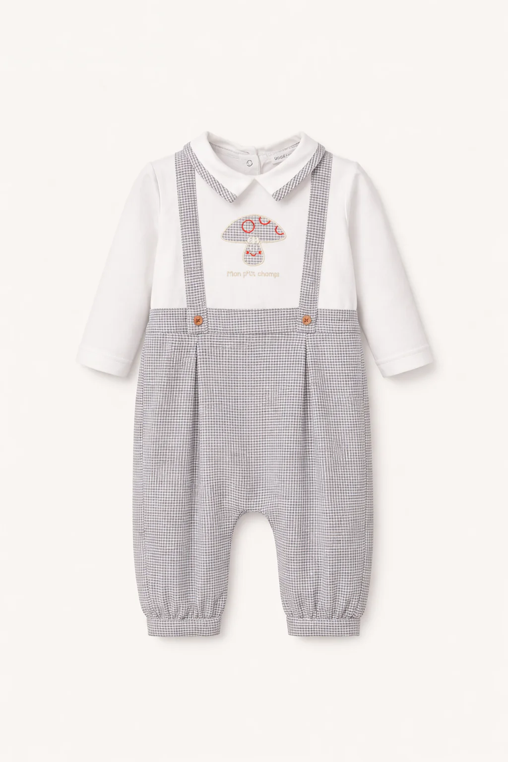 Ensemble bébé effet salopette à carreaux – Collection Automne