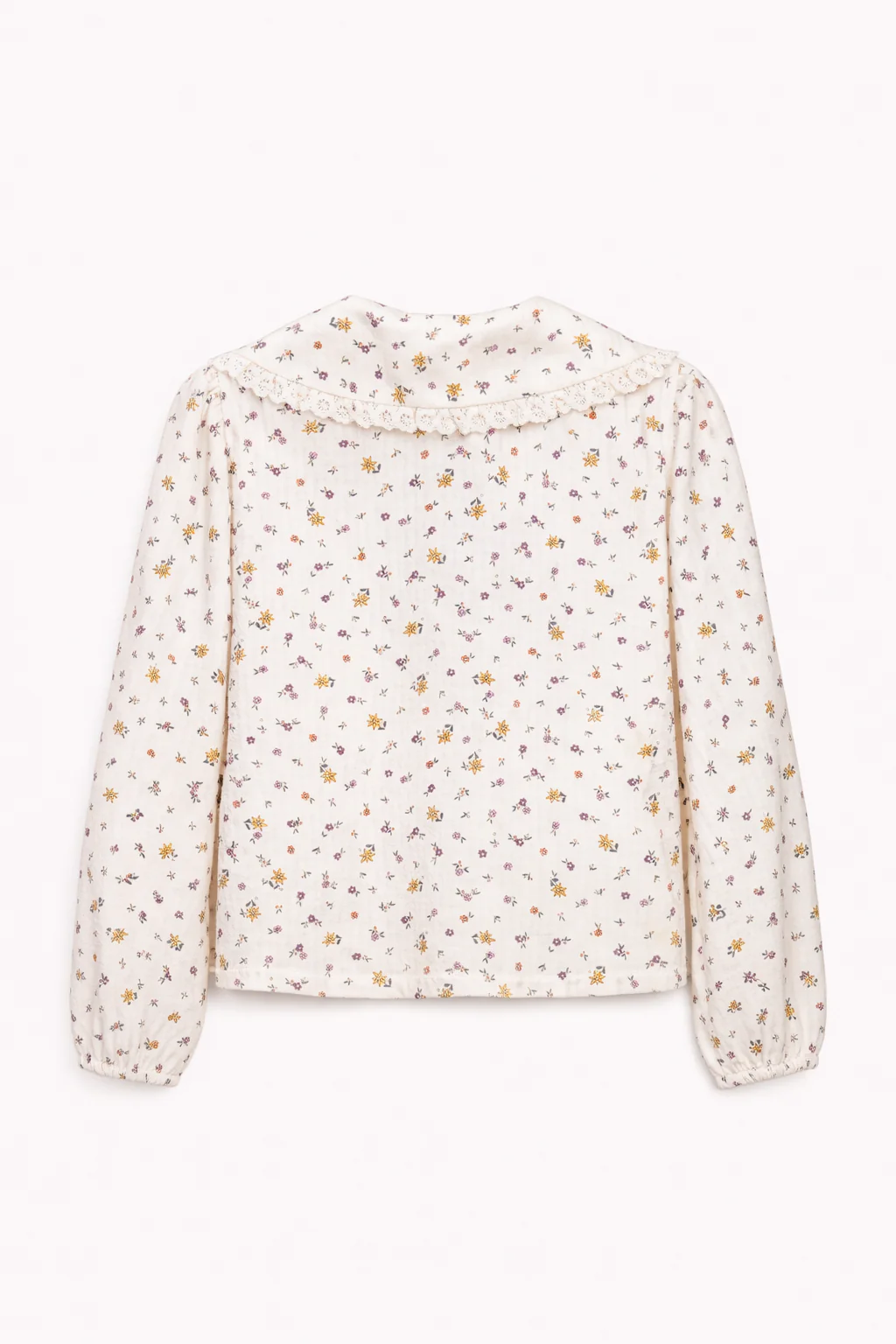 Blouse fleurie à col volanté – Fille