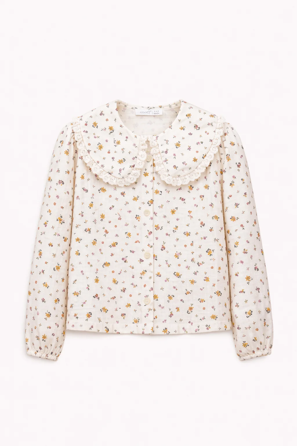 Blouse fleurie à col volanté – Fille